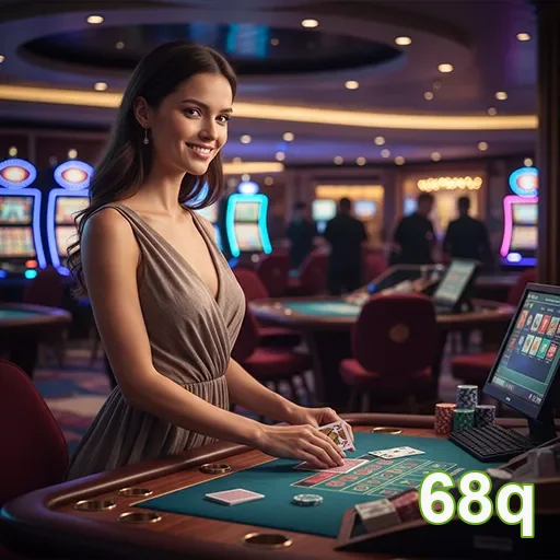 Ilustração de Explore o Cassino Online 68q com Recompensas VIP